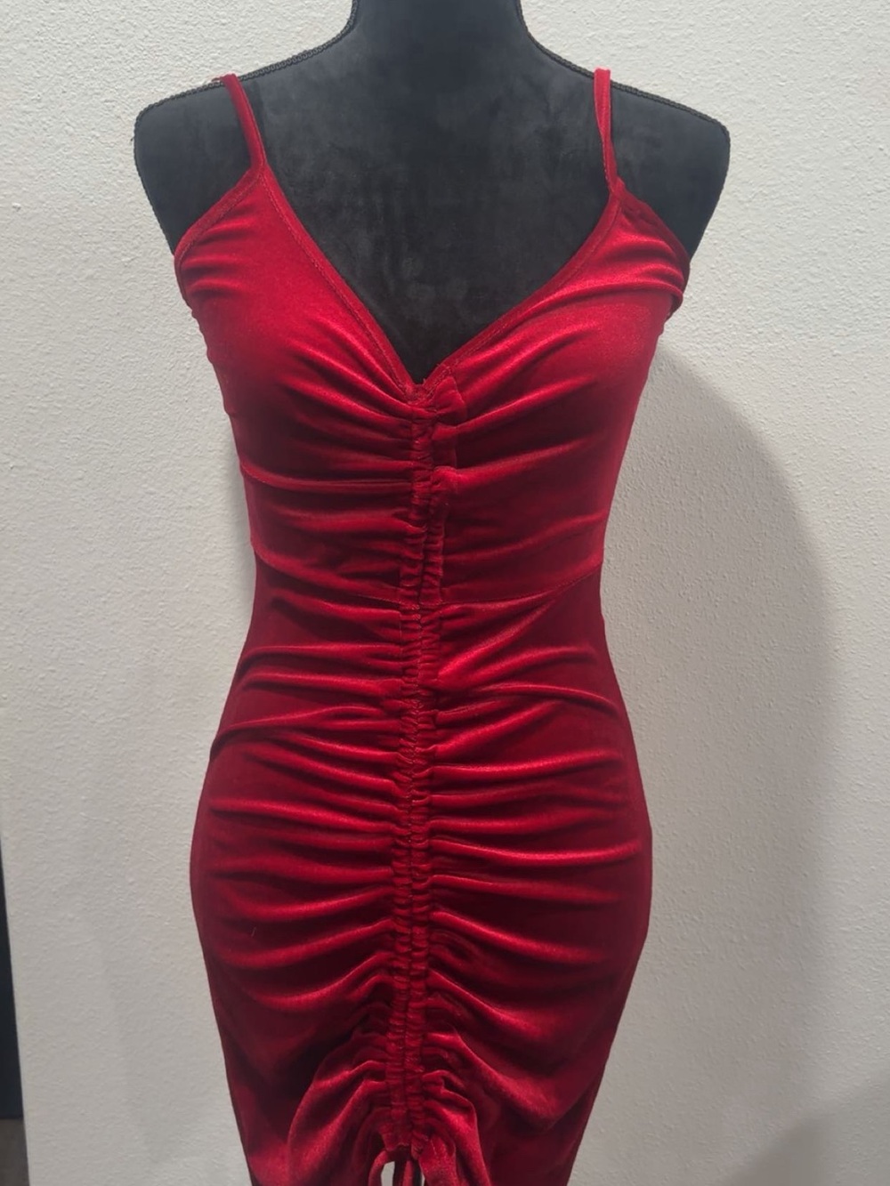 Double Crazy Red Satin Evening Dress